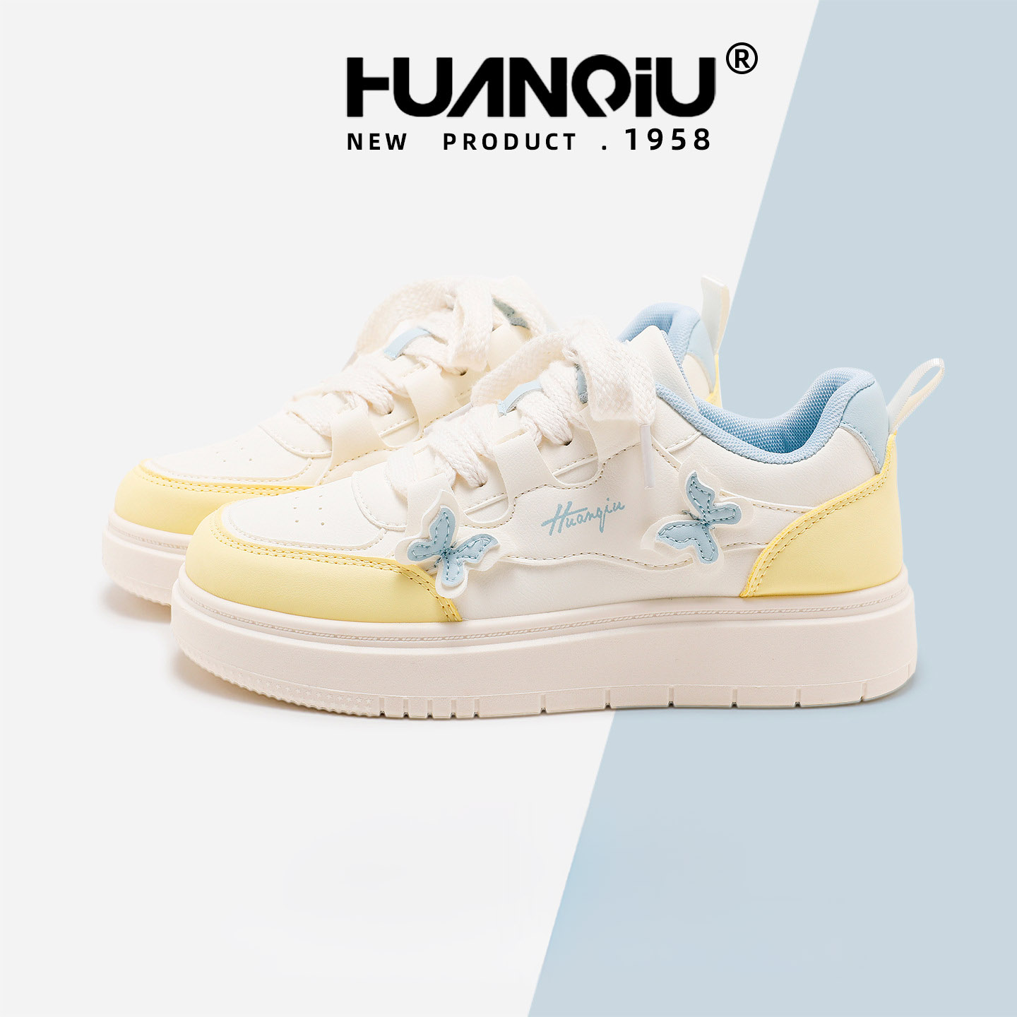HUAN QIU Free shipping Designer Casual Shoes Thick soled height increasing board shoes women versatile casual white shoes fashion outdoor luxurious