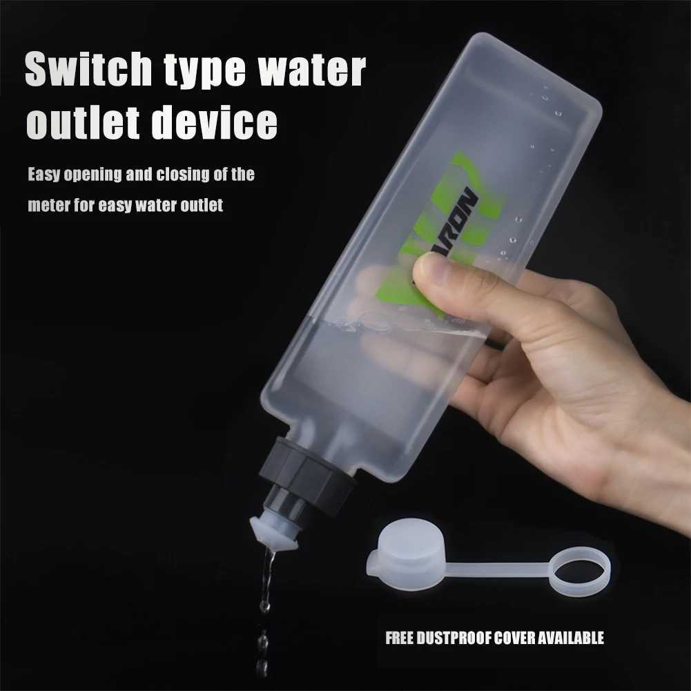 350ml Fitness Water Bottles Flat Kettle Portable Water Bag with Dust Cover Marathon Outdoor Drinkware J250923