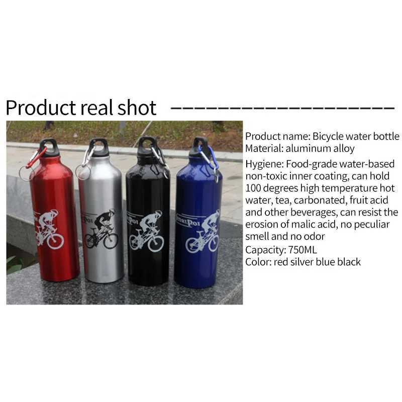 750ml Cycling Thermal Bike Bottle Aluminum Alloy Water Bottle MTB Mountain Bike Accessories J250923
