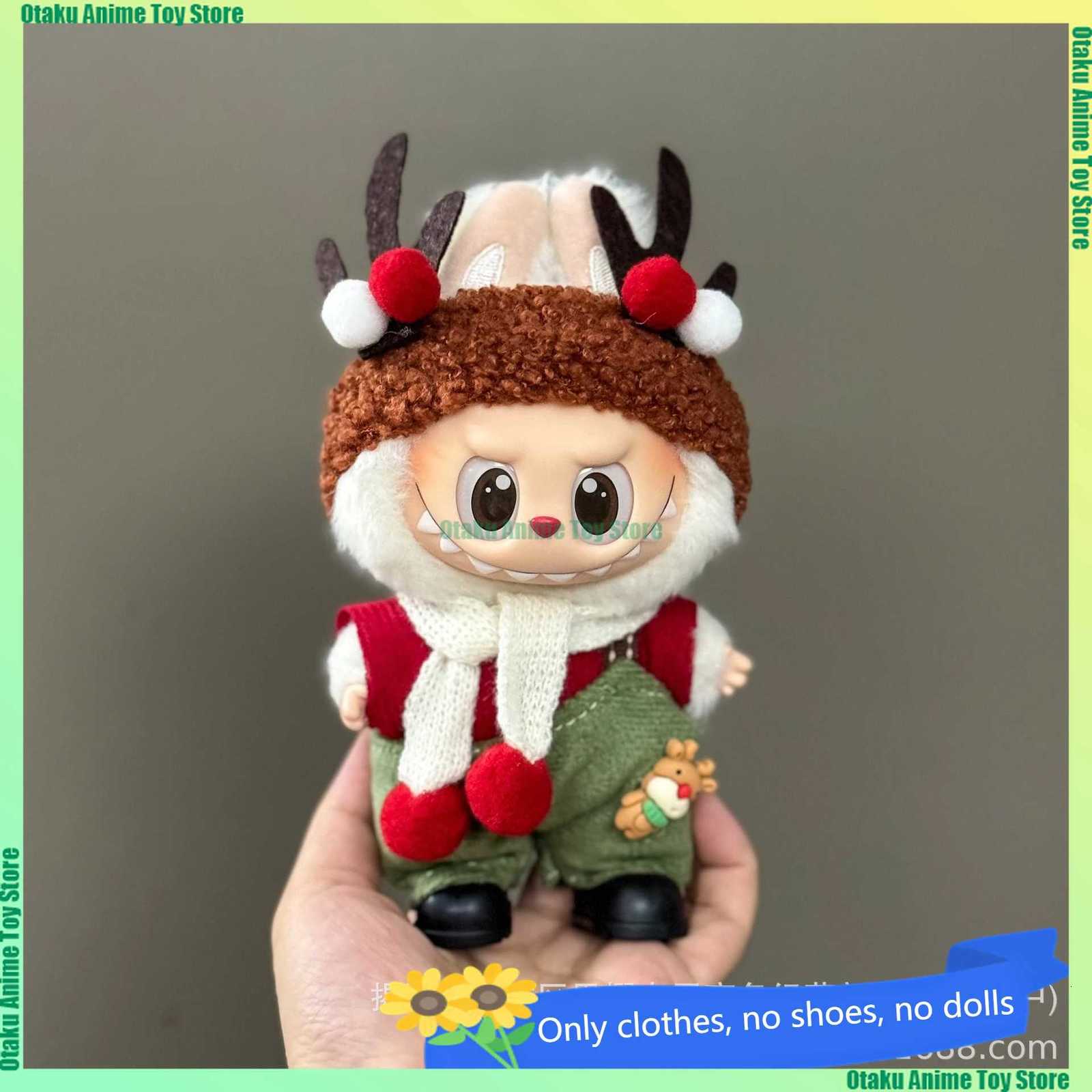 Multistyle Christmas Labubu Clothes Cute Santa Claus Elk Pants Skirts Set Mini Plush Doll Clothing Fashion Doll Accessorie X250923