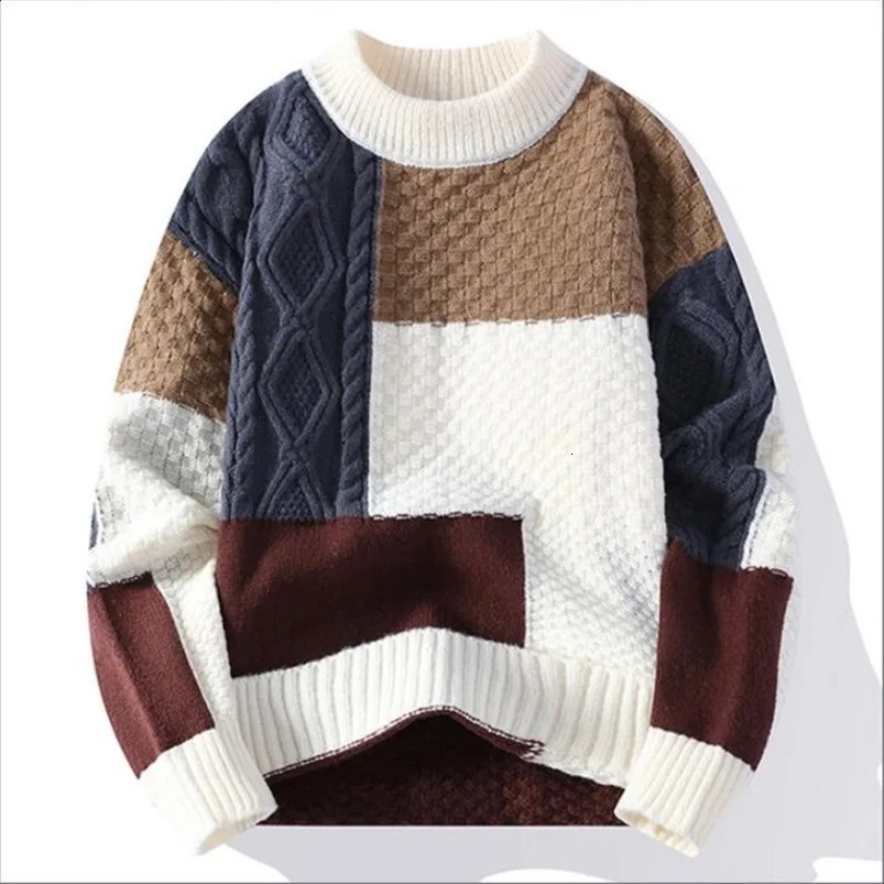Men Loose Casual Knitwear Sweaters Winter Fleece Warm Pullovers Good Quality Male Outwear Sweaters For Men 4XL Mens Clothing 240821