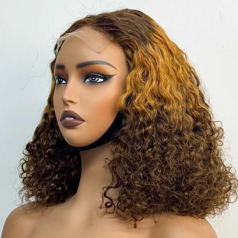 250 Density Water Wave Curly Human Hair Wigs Double Drawn 4x4 Transparent Lace Closure Human Hair Wigs For Black Women C250922