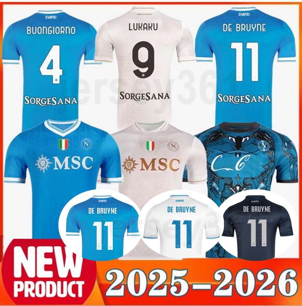 LUKAKU DE BRUYNE Napoli 25 26 soccer jerseys Maglia LANG LUCCA Naples 2026 BEUKEMA NERES Football Shirts McTOMINAY Napoli jersey top kit men kids Training Shirts