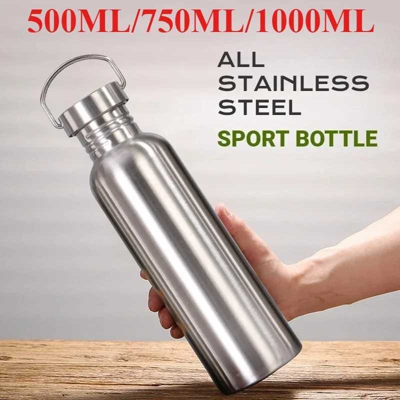 Stainless Steel Water Bottle 1 Liter Drink Bottle for Sport Outdoor Camping Hiking Gym Kettle 500 750 1000ml Water Bottles J250923