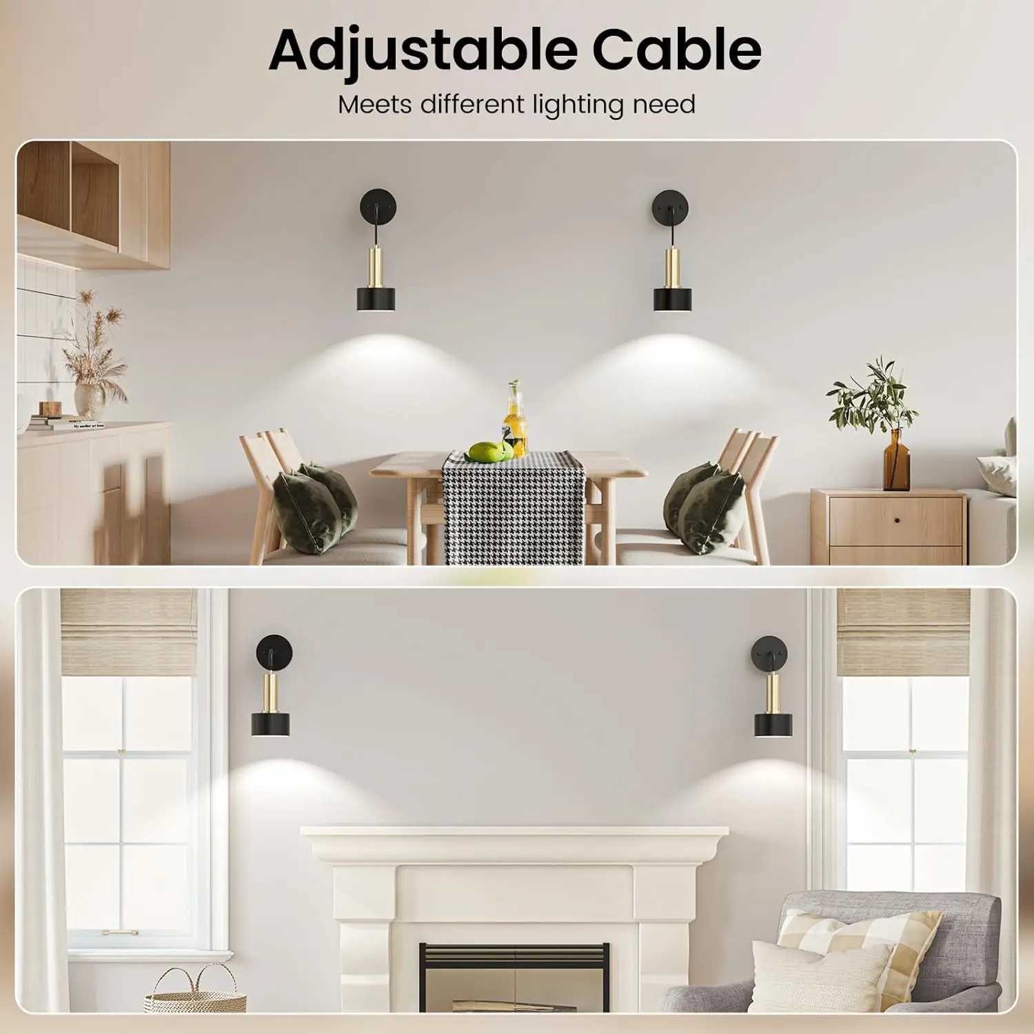 Battery Operated Wall Sconce Set of 2 Dimmable RGB Wall Sconce with Remote Indoor Battery Powered Wall Lamp Light C251124