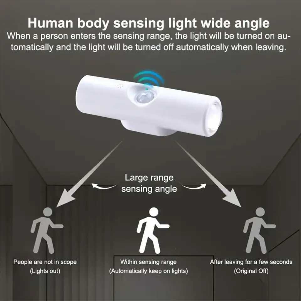 Usb Rechargeable Motion Sensor Led Night Light Wall Smart Lamp Rgb Wireless Stair Indoor Ambient Cordless Magnetic UpDown Decor C251124