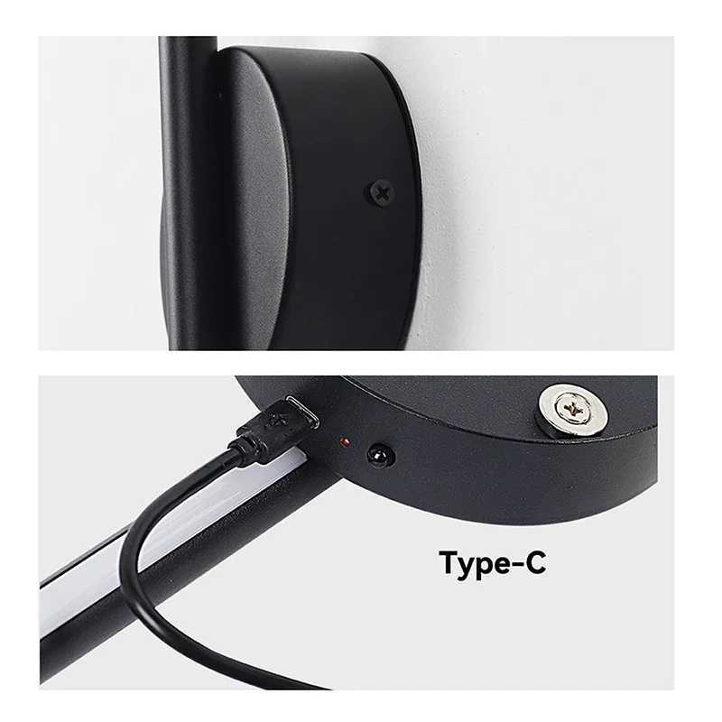 Magnetic Rechargeable Wall Lamp Black Gold For Living Room Bedroom Hallway Study Stairwell Cloakroom LED Lighting Wiring Free C251124