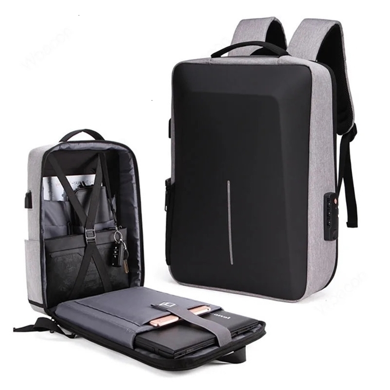 17 inch Laptop Backpack Anti-theft Waterproof School Backpacks with USB Charging Travel Laptop Bag Hard Shell Computer Backpack 240528