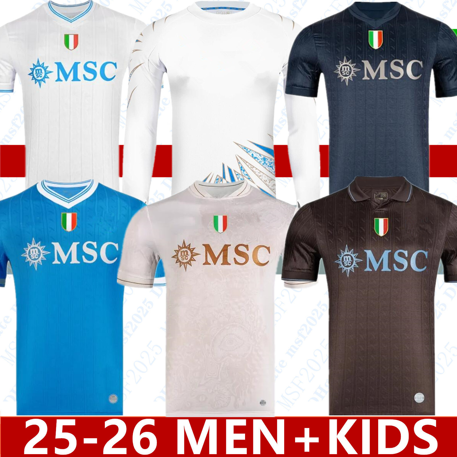 DE BRUYNE 25 26 SSC Napoli LUKAKU soccer jerseys Naples KVARATSKHELIA DI LORENZO LOBOTKA ANGUISSA POLITANO SPINAZZOLA NERES McTOMINAY Men Kids Kit Training Shir