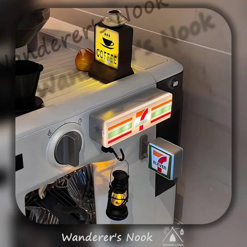 Internet-famous simple textured 711 glowing box magnetable creative light display board fridge magnet ddmythur