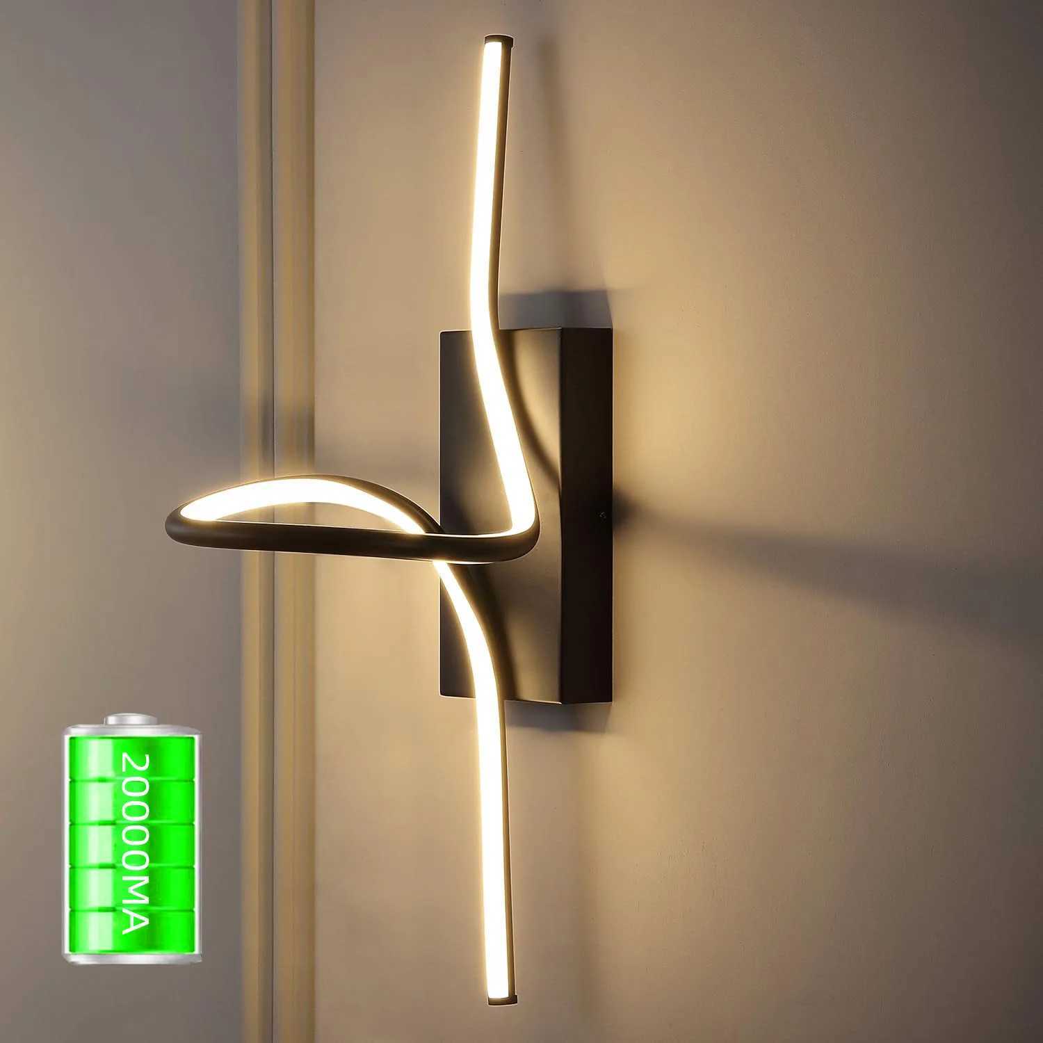 Charging strip wall lamp No punching wiring Touch switch Minimalist aisle Living room background Bedroom magnetic bedside lamp C251124