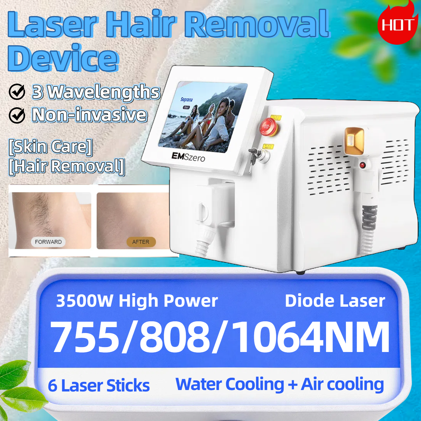 New Portable Ice Platinum 808nm Diode Laser Hair Removal Machine 755 808 1064nm Painless permanent Hair Epilation 3 Wavelength Permanent Reduce Hair F