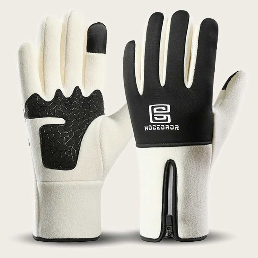 Outdoor autumn and winter mens sports running cycling touch screen warm gloves with fleece anti cold anti slip and splas J250922