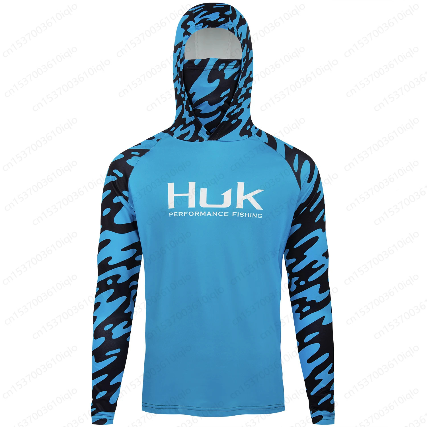 HUK UPF 50 Long Sleeve Hooded Face Cover Fishing Shirts Quick Dry Sweatshirts Breathable UV Protection Men Fishing Jerseys 251009