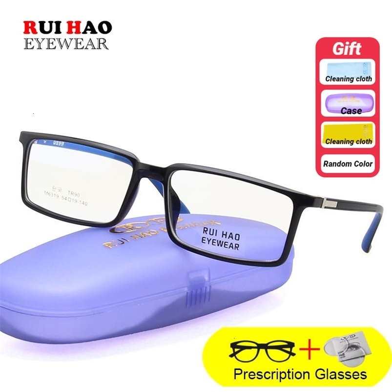 Fashion Sunglasses Frames Customize Prescription Eyeglasses Men TR90 Glasses Fill Resin Lenses Rui Hao Eyewear Rectangle Spectacles Frame Women M6319 