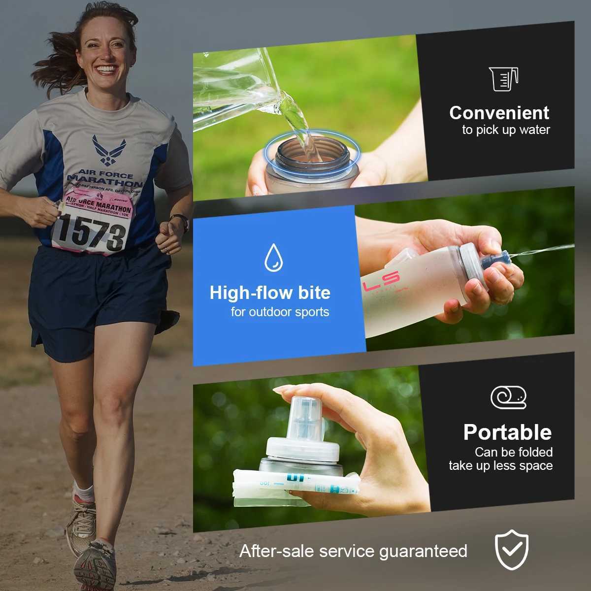 1pc New Large Caliber Soft Water Bottle Collapsible Convenient Sports Water Bottle for CyclingHikingTrailRunningFitness J250923