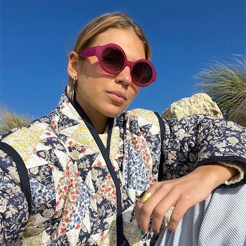 Vintage Long Sleeves Jacket For Women Autumn Cotton Loose Open Warm Printed Geometry Elegant Chic Detachable High Streetwear 240819