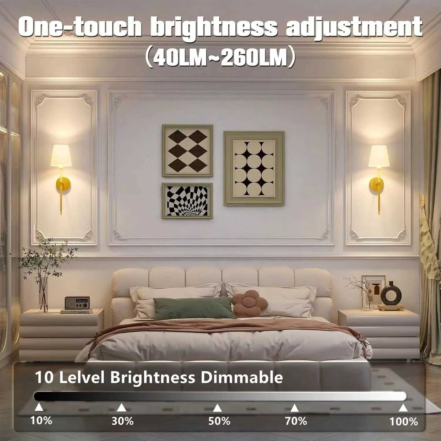 Wireless battery powered wall lamp rechargeable wall lamp dimmable detachable bulb remote control 10 color wireless wall lamp C250923