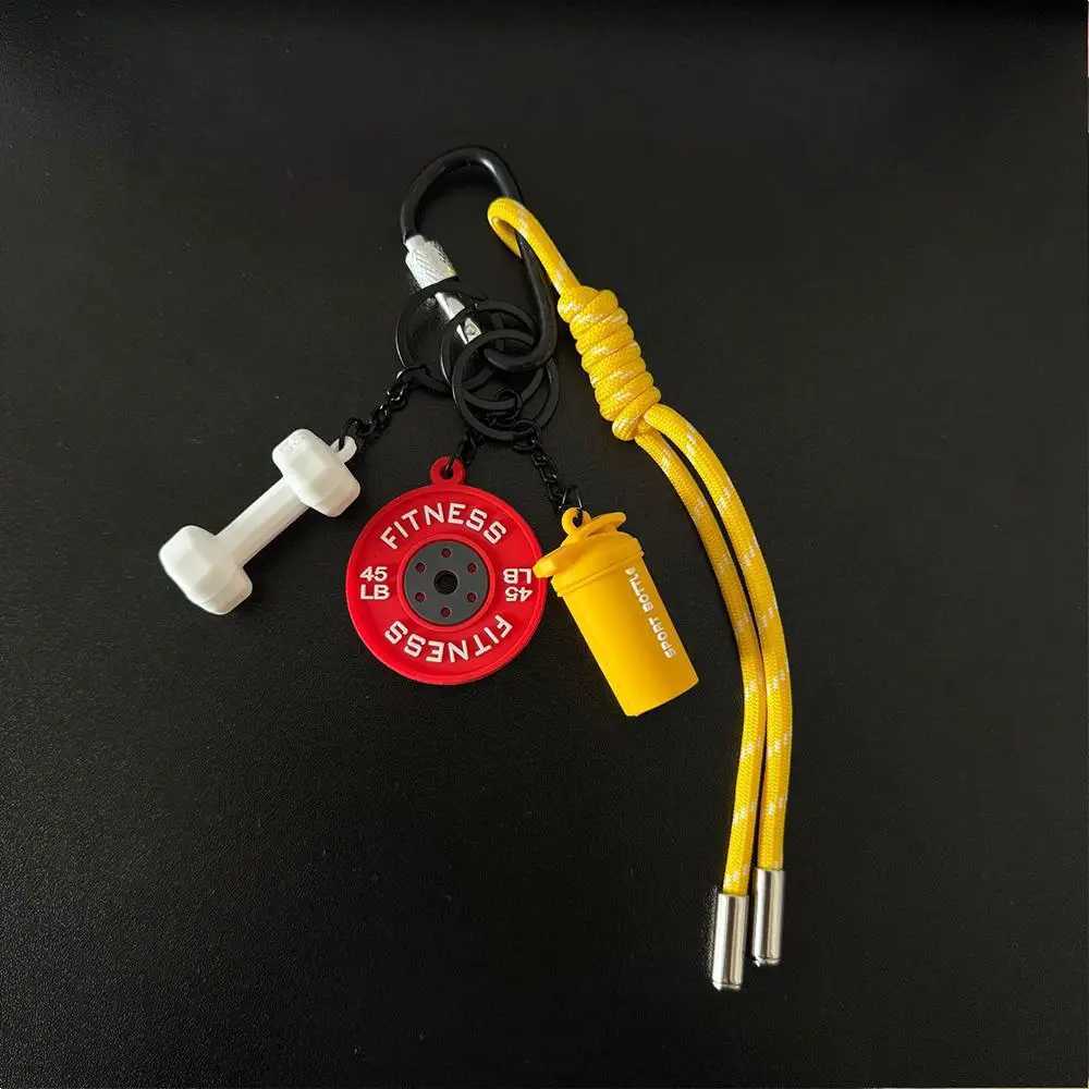 HOT Sports Fitness Mobile Phone Lanyard Gym Series Key Chain Creative Trendy Accessory Gifts Handmade Rope Keychain Bag Charms D250923