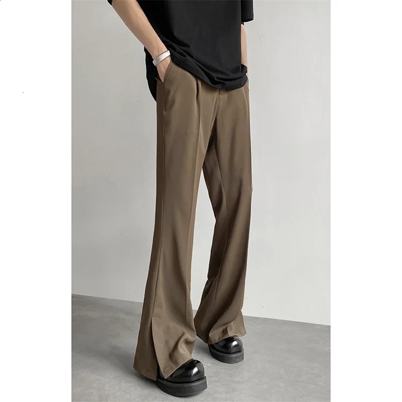 Brown Black Suit Pants Men Slim Fit Fashion Social Mens Dress Pants Korean Casual Straight Pants Mens Office Formal Trousers 240827
