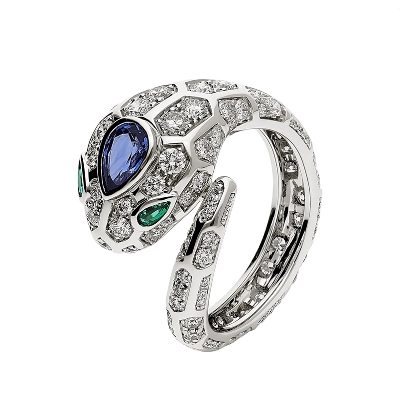 ZOCA 925 Sterling Silver Snake Shape Finger Ring Animal Ring for Women Pave Setting Zircon Fine Jewelry 240711