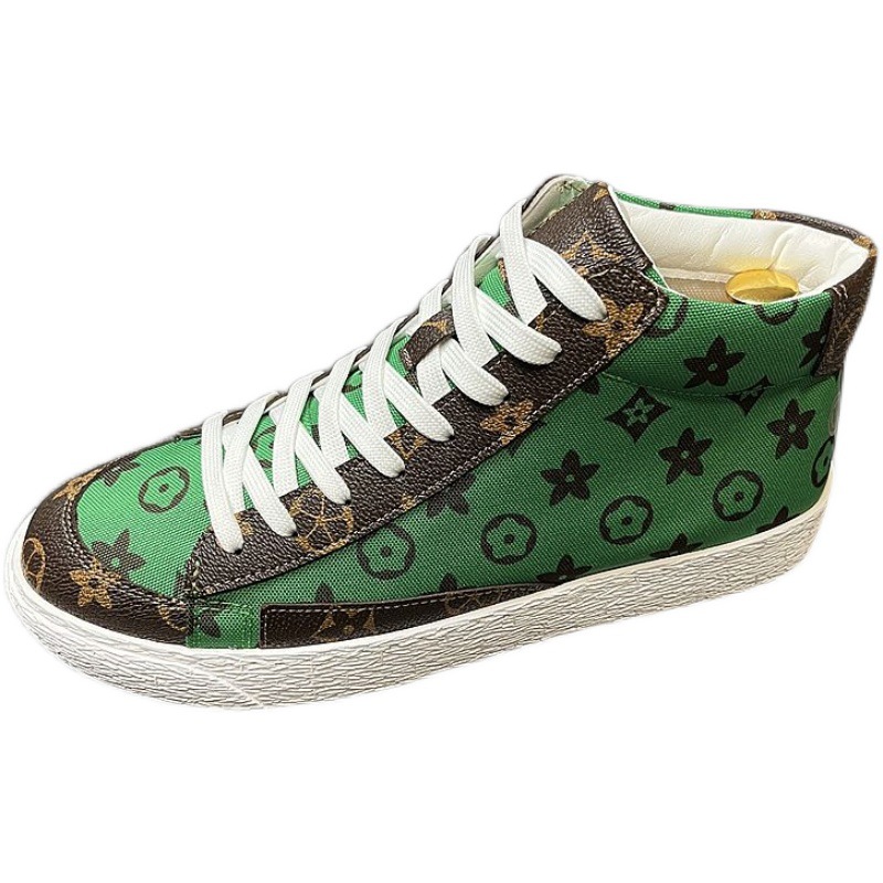 Designer shoes free shipping Casual sports high top sneakers for autumn winter trendy versatile youth lace up high top men's shoes black white gr