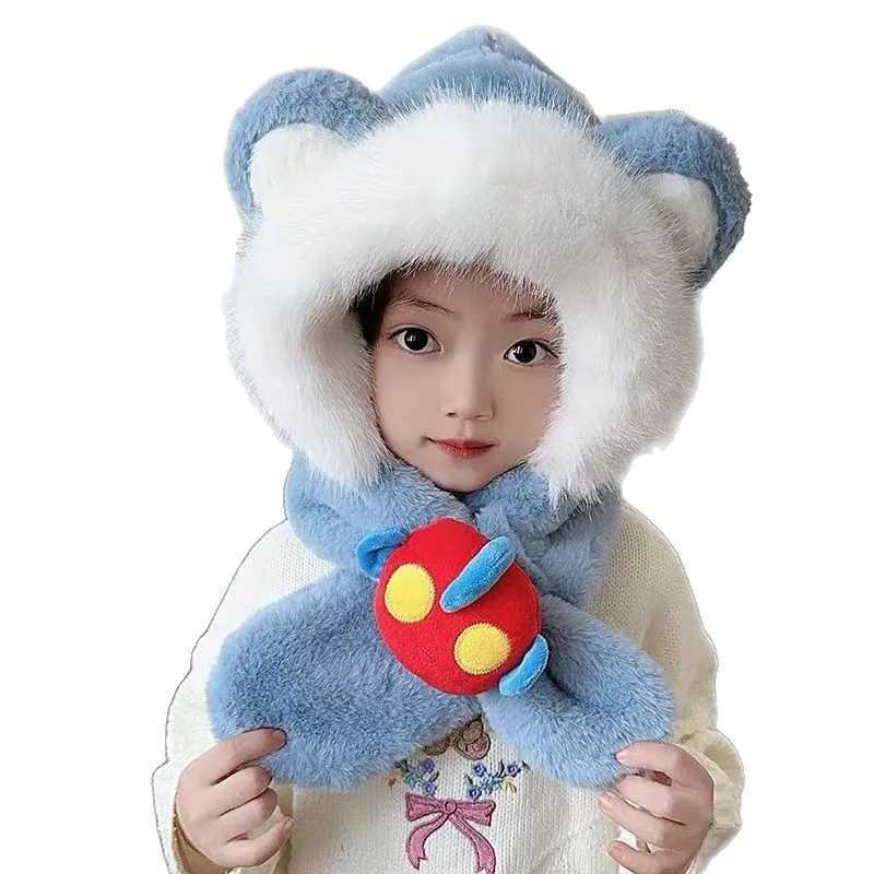 Cartoon Shaped Ear Protection Hats Boys Girls Kid Winter New Styles childrens Hats Scarves Gloves onepiece Hats Chapeau 4m832 Z251029