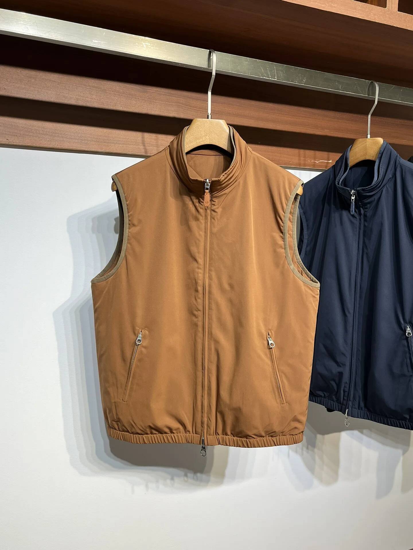 LP 25Aw Padded Cotton Double-Sided Stand-Up Collar Rhombus Sleeveless Jacket Vest