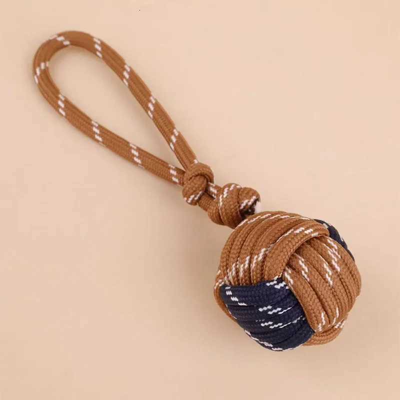 Handbag charm hand woven double colored ball cute creative hanging rope Ins style Nylon rope lock ball bag accessories D250923
