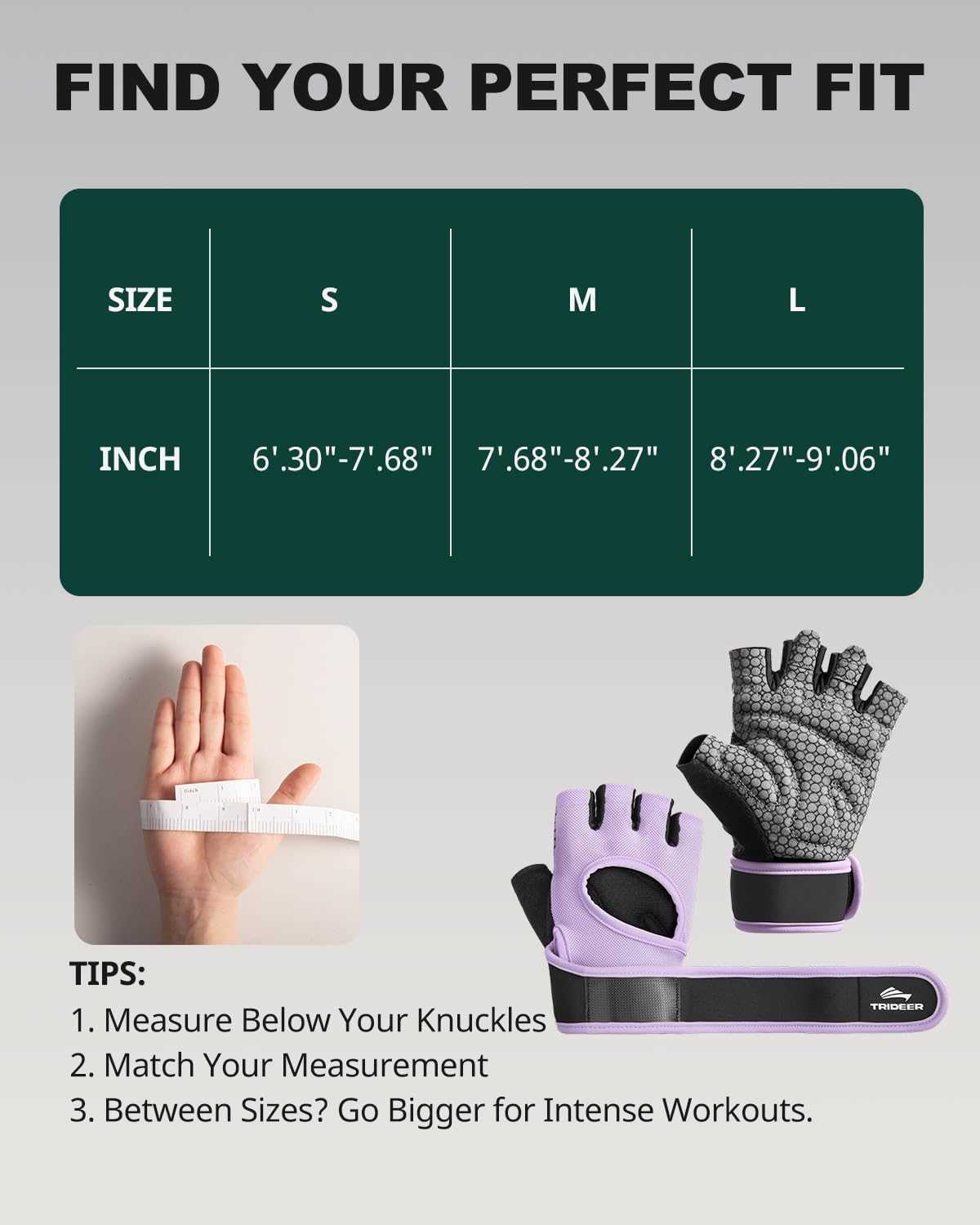Trideer Weight Lifting Gloves for Women Men with Wrist Support Workout Gloves Women Full Palm Protection for Gym Training Fitness Weightlifting Pull U