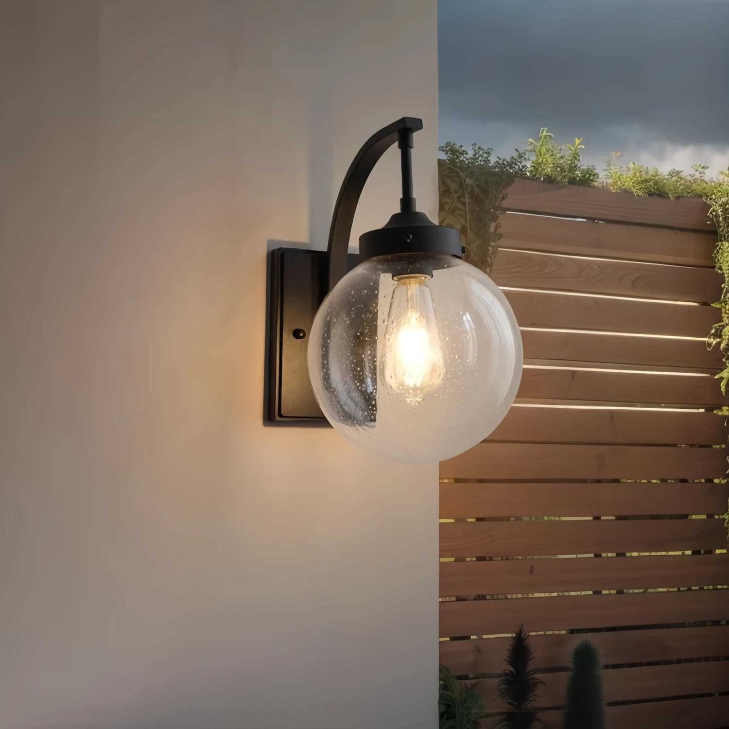 Modern Outdoor Wall Light Glass Lampshade Waterproof Wall Lamp for Villa Doorway Courtyard Balcony Porch Garden Decor LED Sconce C250923
