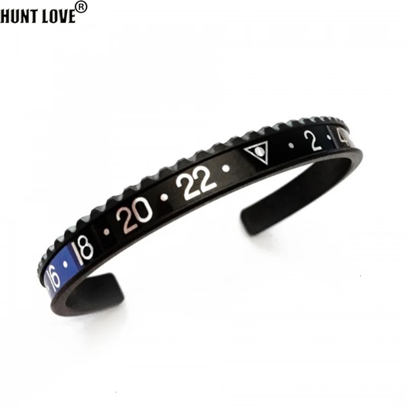 stainless steel 11 colors cuff bracelet bangle in black color ST04 240626