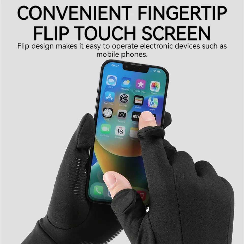 GTUBIKE Winter Warm Cycling Gloves Touch Screen Outdoor Liner Gloves with Fingerless Design Suitable for Outdoor Sports J250922