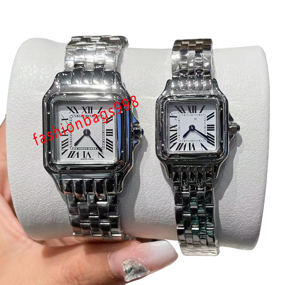 CRWSPN0012 panthere de designer watch womens men mini model quartz movement steel sapphire crystal octagonal crown blue synthetic spinel high quality B0357