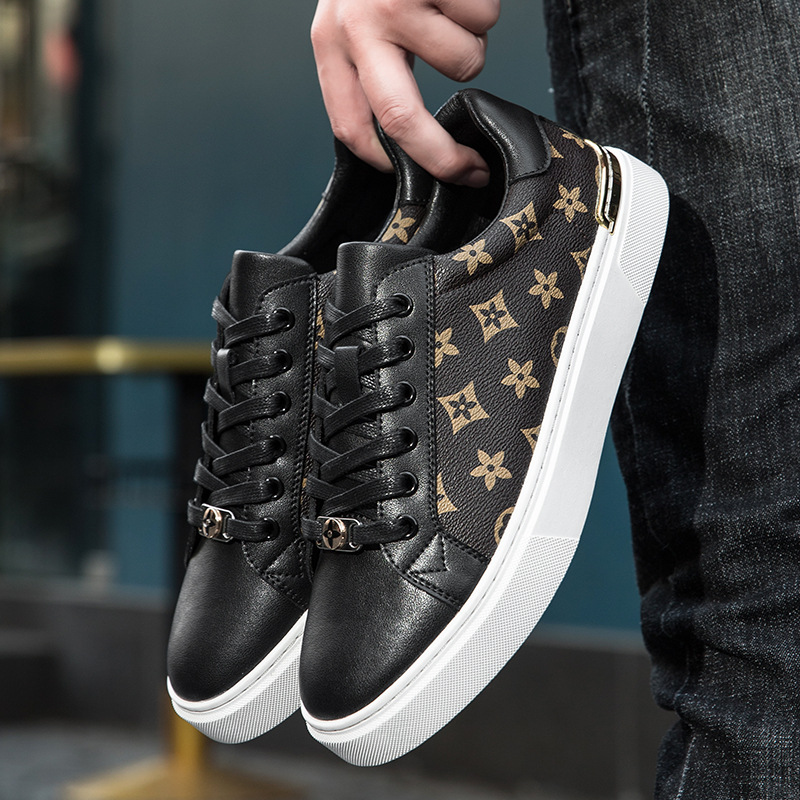 Designer shoes hot free shipping 2025 new men's shoes board shoes trendy leather sports and casual shoes white black
