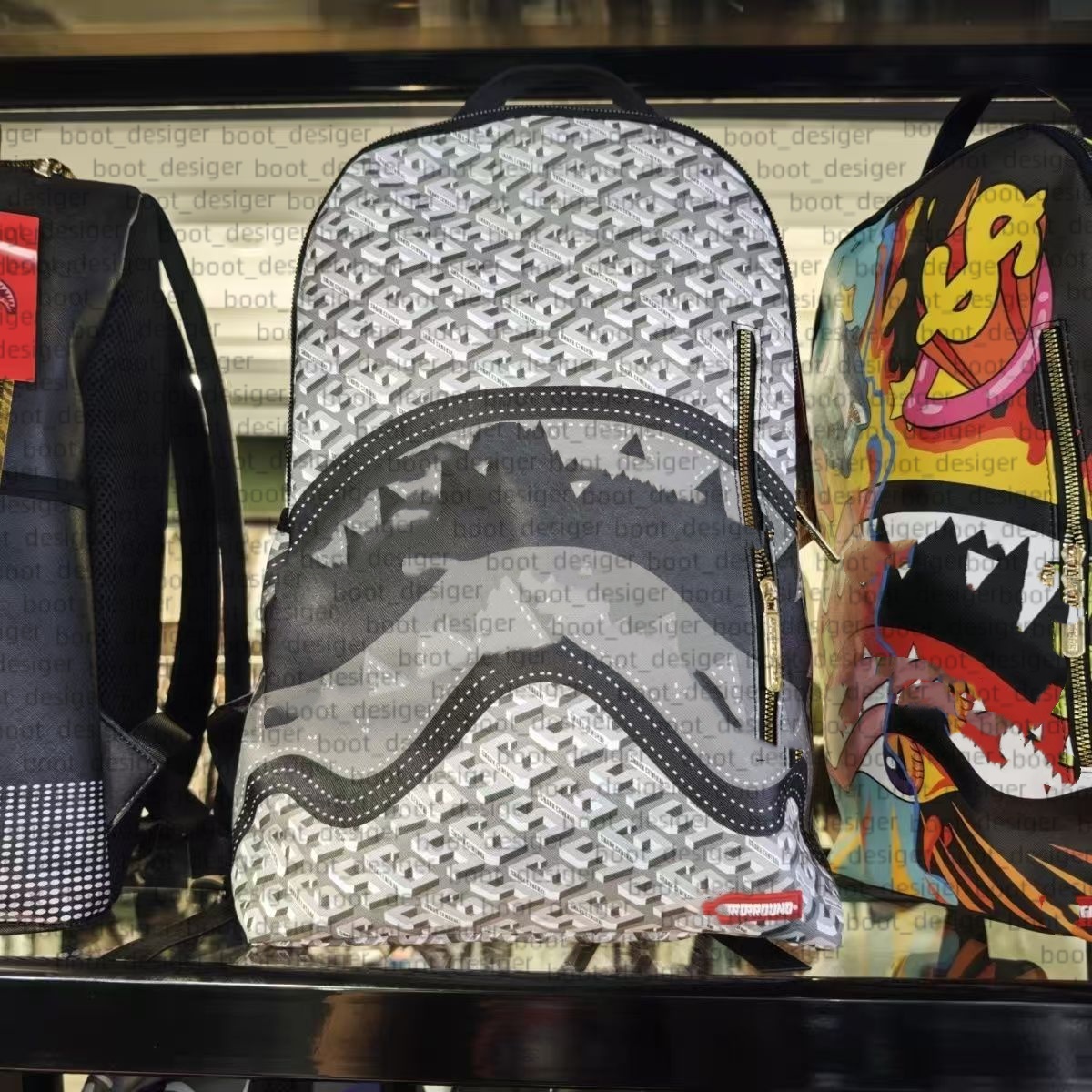 Spray grounds brand backpack Fashion spray street backpack top quality graffiti shark schoolbag large capacity outdoor travel designer backpack shark backpack