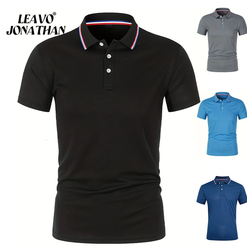 Summer Men Office Business Polo Shirt Spring Pure Solid Casual Short Sleeve Golf Shirt Breathable Unisex Shirt Drop 250228