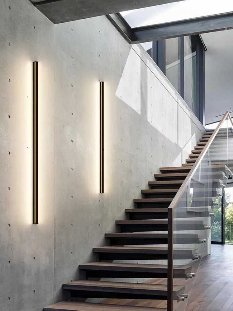 Minimalist long wall lamp modern simple one word living room staircase creative background wall line bedroom bedside light C251124