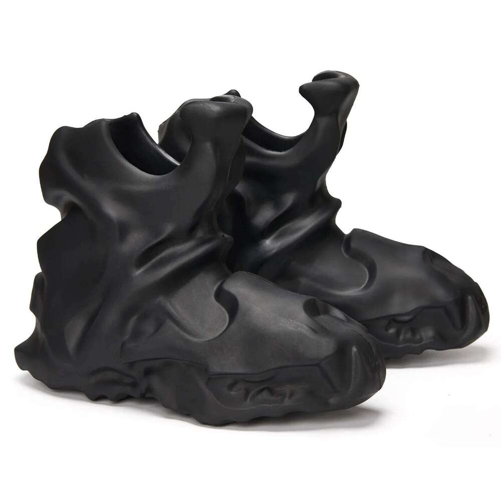 New Black Men Man Design Brand High Quality Platform Increasing Original Stylish Goth Ankle Punk Rock Knight Boots