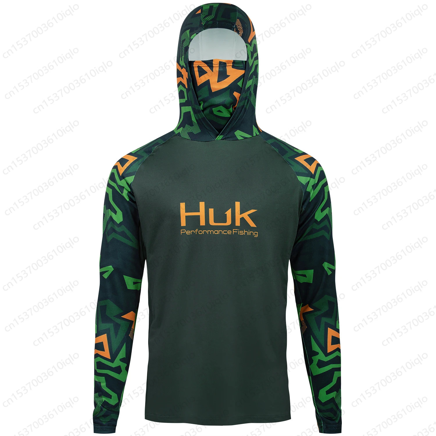HUK UPF 50 Long Sleeve Hooded Face Cover Fishing Shirts Quick Dry Sweatshirts Breathable UV Protection Men Fishing Jerseys 251009
