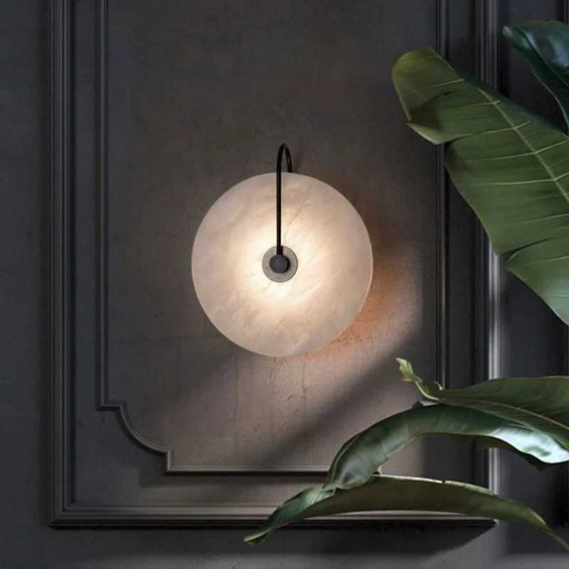 Bedroom bedside study decorative Circle Wall Light Indoor Corridor Living Room Hotel Background Modern Art stone led Wall Lamp C251124