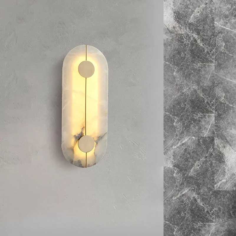 Luxury Art Deco Marble Wall Lamp Round LED Sconce for Bedroom Living Room Corridor Aisle Indoor Home Decoration Lighting Fixture C251124