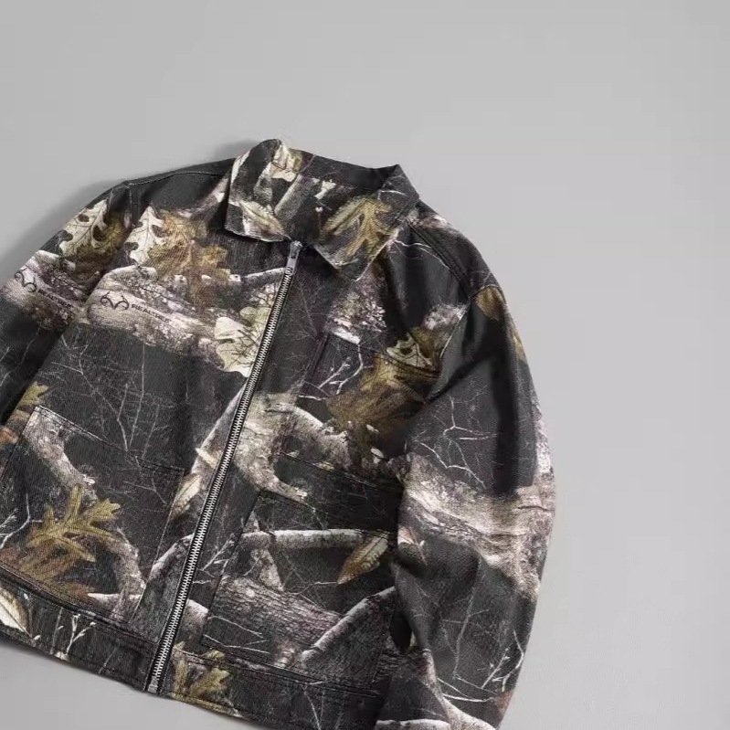 Jackson Wang ThreeColor Maple Leaf Branch Jacket Fashionable Stylish Washed Black Pink White WearResistant Cotton 241120