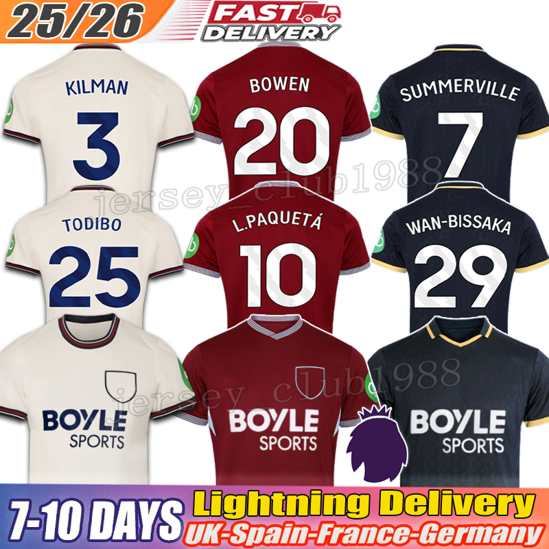 west han united soccer jersey 25 26 DIOUF Summerville wilson BOWEN football shirt L.PAQUETA Kilman Todibo KUDUS football shirt Wan-Bissaka football jersey