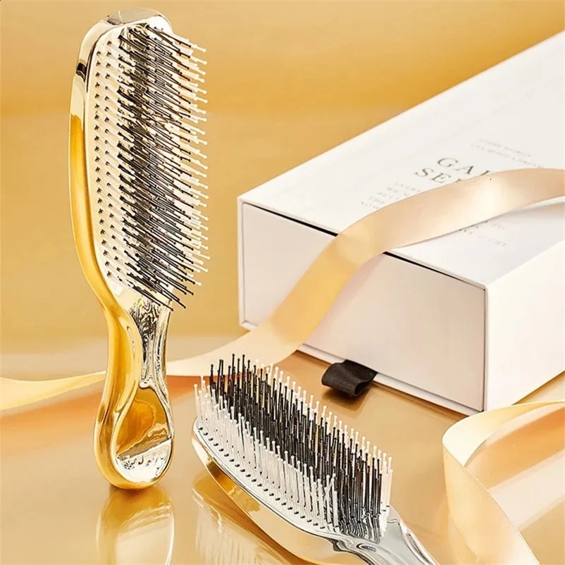 High end style massage comb - fine air cushion comb with electroplated gift box hair comb 241116