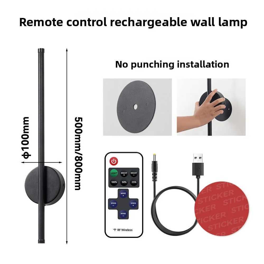 Rechargeable LED Wall Lamp Wireless Magnetic Disc Design Remote Sconce for Bedroom Living Room C251124