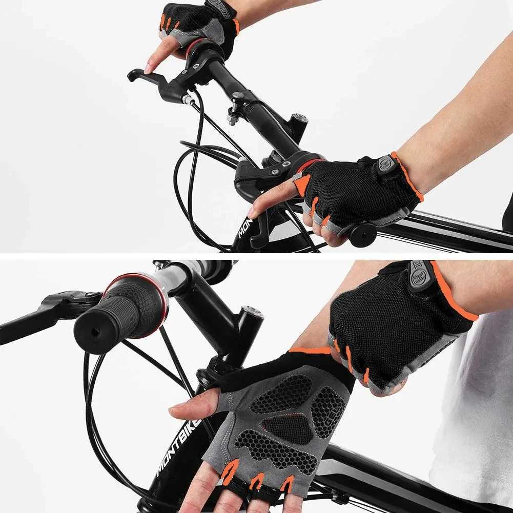 1 Pair AntiSlip Cycling Gloves Breathable Half Fingerless Gloves Mtb Gloves Sunscreen Elastic Outdoor Sport Bicycle Gloves J250922