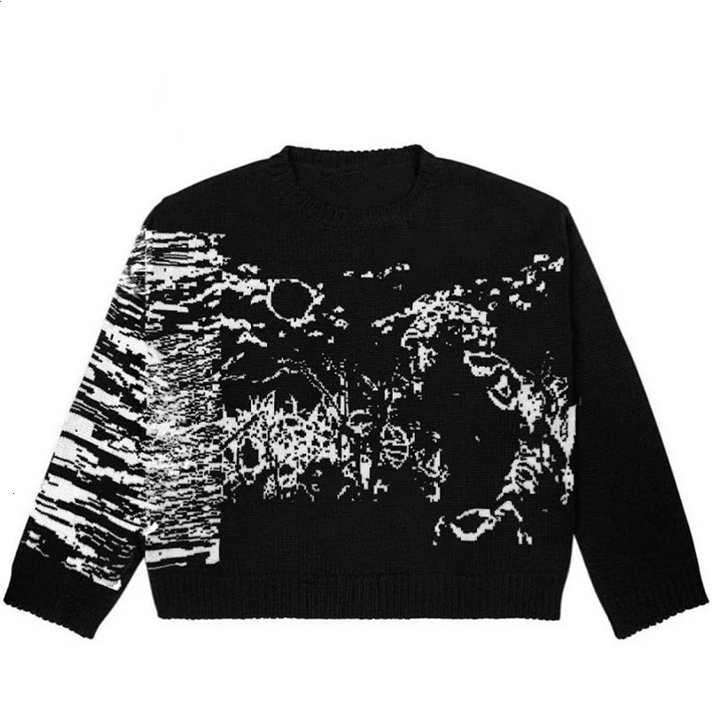 Men Womens Vintage Knitted Gothic Sweater Winter Harajuku Large Pullover Female Aesthetic Clothing EMO Oversized Sweatshirt 240821