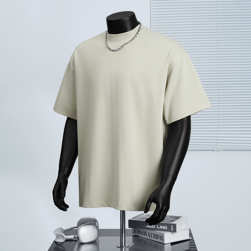 New Summer Unisex Streetwear Black & White Combed Cotton Crew Neck Short Sleeve Tee - Solid Color American West Coast Style T-Shirt-20D