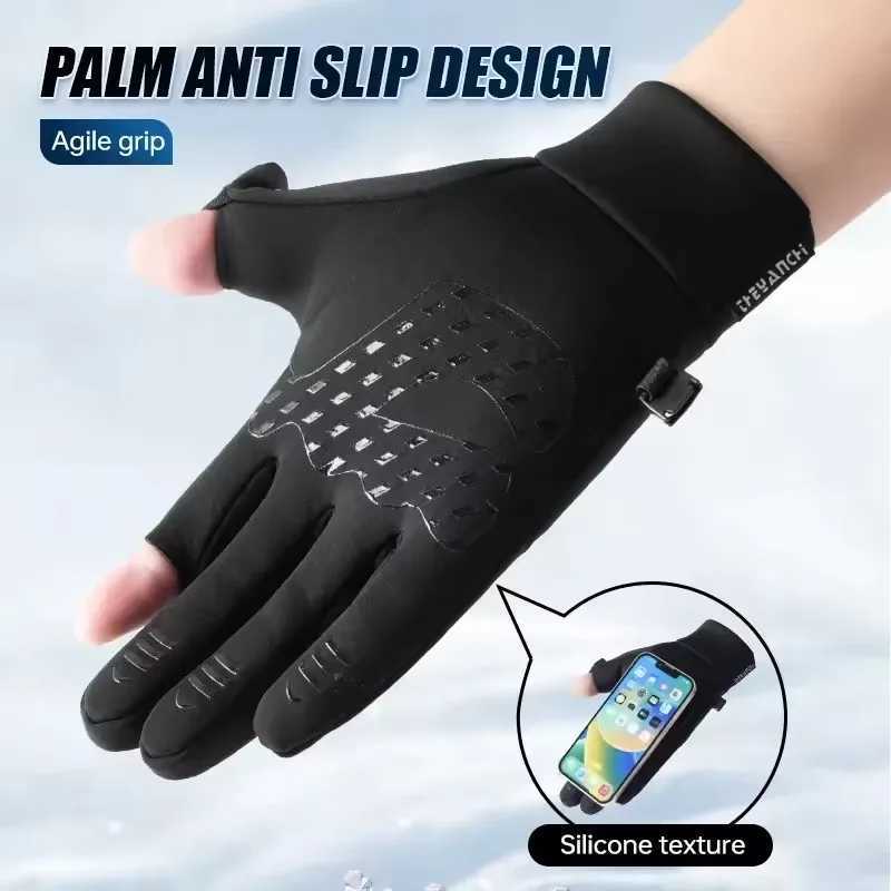 Autumn Winter Warm Ski Gloves Outdoor Windproof Waterproof Coldproof Gloves Mens Driving Cycling Fishing Ski Gloves J250922